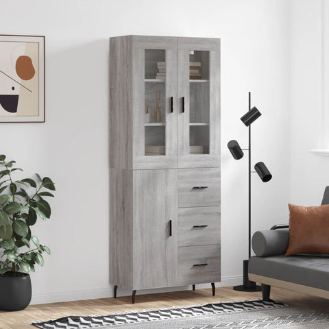 Highboard Grey Sonoma 69.5x34x180 cm Engineered Wood 3198487