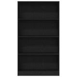 4-Tier Bookcase Black Oak 80x24x143 cm Engineered Wood 862002