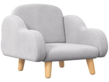 Kids Armchair Toddler Sofa Children Chair with Arm Rest, Wooden Frame, Velvet, PP Legs, Cloud Shape, T3398P347656