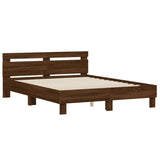 Bed Frame without Mattress Brown Oak 140x190 cm 3207440