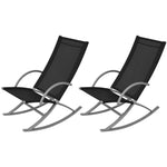 Garden Rocking Chairs 2 pcs Steel and Textilene Black 42163