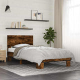 Bed Frame without Mattress Smoked Oak 75x190 cm Small Single 845814