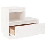 Bedside Cabinet White 60x34x51 cm Solid Wood Pine 814376