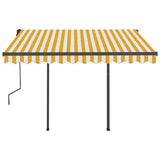 Manual Retractable Awning with LED 3.5x2.5 m Yellow and White 3070123