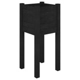 Garden Planters 2 pcs Black 31x31x70 cm Solid Pinewood 810788