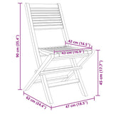 Folding Garden Chair Set of 8 Natural Teak Solid Teak Wood 3155066