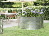 Garden Raised Bed Galvanised Steel 100x100x68 cm Silver 319057