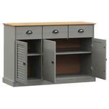 Sideboard with Drawers VIGO 113x40x75 cm Grey Solid Wood Pine 353192