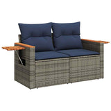 8 Piece Garden Sofa Set with Cushions Brown Poly Rattan Acacia 3327631