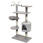 ZNTS Cat Tree with Sisal Scratching Posts 125 cm Grey 170480