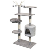 ZNTS Cat Tree with Sisal Scratching Posts 125 cm Grey 170480