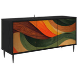 TV Cabinet BONN 102 x 33 x 51 cm Black Oak Engineered Wood 8007101