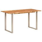 ZNTS Dining Table 140x70x76 cm Solid Acacia Wood 286478