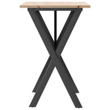 ZNTS Dining Table X-Frame 80x50x75 cm Solid Wood Pine and Steel 3282694