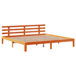 ZNTS Bookcase Bed without Mattress Wax Brown 180x200 cm Super King Solid Wood Pine 3322778