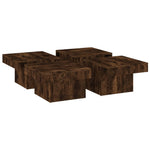 ZNTS Coffee Table Smoked Oak 90x90x28 cm Engineered Wood 826635