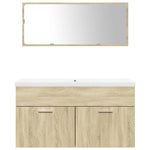 ZNTS 3 Piece Bathroom Furniture Set Sonoma Oak Engineered Wood 3324988