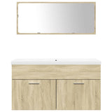 ZNTS 3 Piece Bathroom Furniture Set Sonoma Oak Engineered Wood 3324988