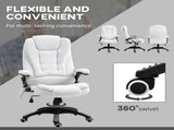 Massage Recliner Chair Heated Office Chair with Six Massage Points Linen-Feel Fabric 360&deg Swivel T3398P344504