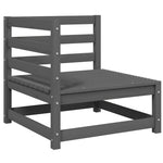 3 Piece Garden Lounge Set Grey Solid Pinewood 805707