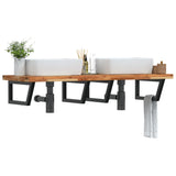 Basin Shelf Wall Mounted Steel and Solid Wood Acacia 3302871