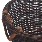 3 Piece Stackable Firewood Basket Set Dark Brown Willow 286986