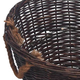 3 Piece Stackable Firewood Basket Set Dark Brown Willow 286986