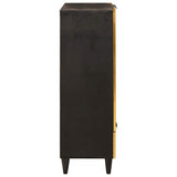 Side Cabinet Black and Gold 60 x 33.5 x 100 cm Solid Mango Wood 4017858