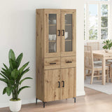 Highboard with Drawer 2 pcs Artisan Oak Engineered Wood 3415951