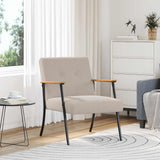 Armchair Light Grey 59 x 75 x 78 cm Curly Wool-like Fabric 42017698
