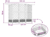 Raised Bed with Trellis and Roof Brown 163 x 40 x 126 cm PP 42032510