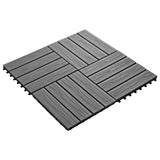 Decking Tile 3D Design 11 pcs Grey 30 x 30 cm WPC 42046680
