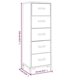 Chest of Drawers Black 42x35x110 cm Solid Pinewood 349928