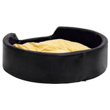 Dog Bed Black and Yellow 99x89x21 cm Plush and Faux Leather 171288