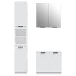 ZNTS 3 Piece Bathroom Cabinet Set White Engineered Wood 3115876