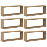 Wall Cube Shelves 6 pcs Artisan Oak 60x15x23 cm Engineered Wood 856591