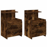Bedside Cabinets 2 pcs with 2 Drawers Smoked Oak 40x36.5x62 cm 858641