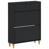 Shoe Cabinet ALKMAAR 78 x 24 x 103 cm Engineered Wood Black 896216