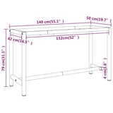 Work Bench Frame Matte Black and Matte Red 140x50x79 cm Metal 151451