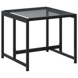 9 Piece Garden Dining Set Black Poly Rattan 3295043