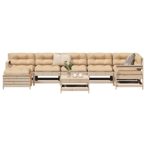 ZNTS 8 Piece Garden Sofa Set Solid Wood Pine 3250632