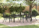 Garden Dining Set 5 pcs Black Poly Rattan 3380844