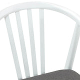 Dining Chair 2 pcs White and Grey Solid Rubberwood 42020397