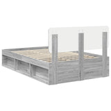 Bed Frame Grey Sonoma 120 x 190 cm Solid Pine Wood 3412110