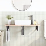 Basin Shelf Wall Mounted Steel and Solid Wood Oak 3302551