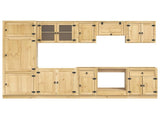 Cabinet SKI 9 pcs Honey Brown Solid Pine Wood 3392650