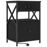 Bedside Cabinet 2 pcs Black Oak 40 x 31 x 60 cm Engineered Wood 859491