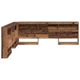 Storage Headboard with Shelf Old Wood 200 cm Engineered Wood 3335475
