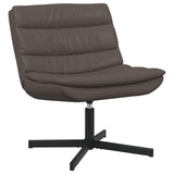 Swivel Chair Brown 63 x 75 x 76 cm Shiny PU 42007347