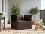 1-Seater Armchair with Cushion Rattan Look PP Brown 8011857